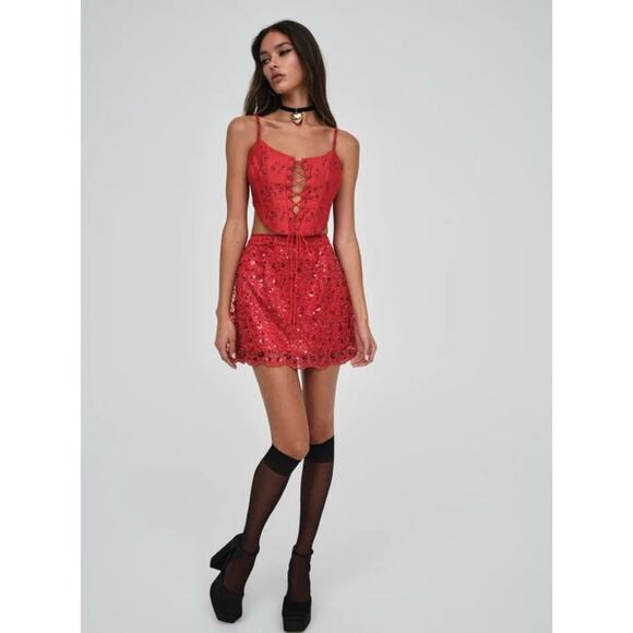 FOR LOVE AND LEMONS Lillian Bow Corset Top - Picture 3 of 11